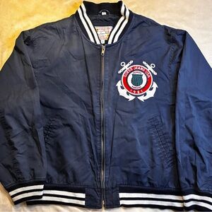 Guess Men's Navy Bomber Jacket with Logo
